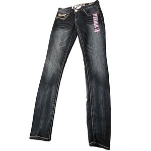 Hydraulic Bailey Jeans Original Low Rise Super Skinny Dark Wash Size 3/4